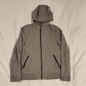 Mens Gray Zip-Up Hoodie